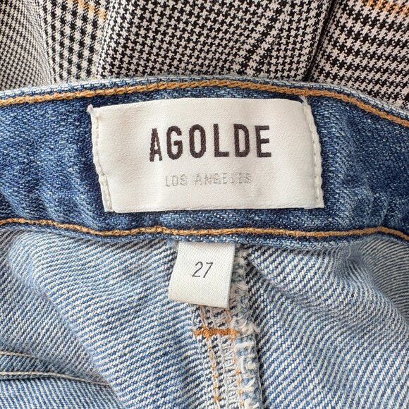 Agolde Leif Denim Slung Maxi Skirt Front Slit Size 27 - Picture 11 of 13